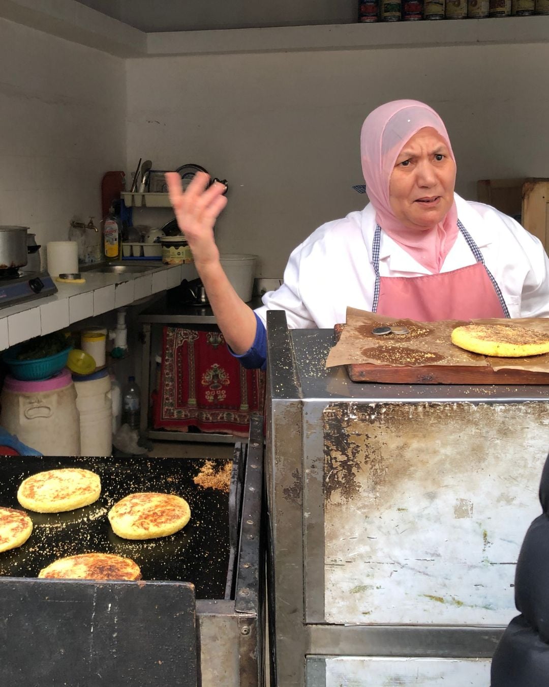 Khadija at her harcha stall