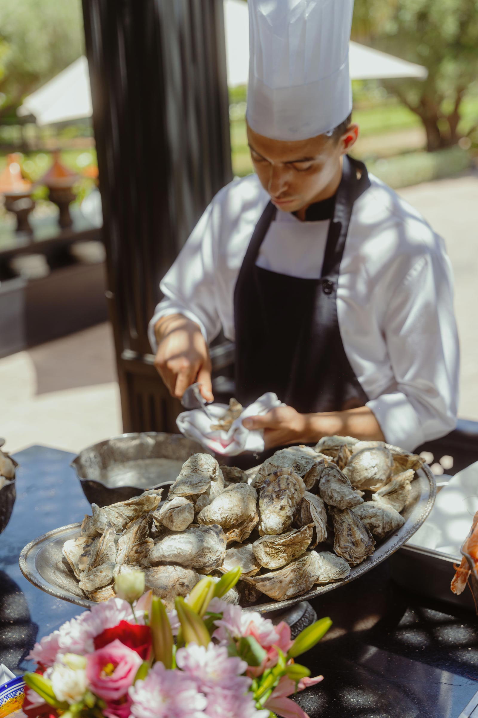 A chef at one of the live stations