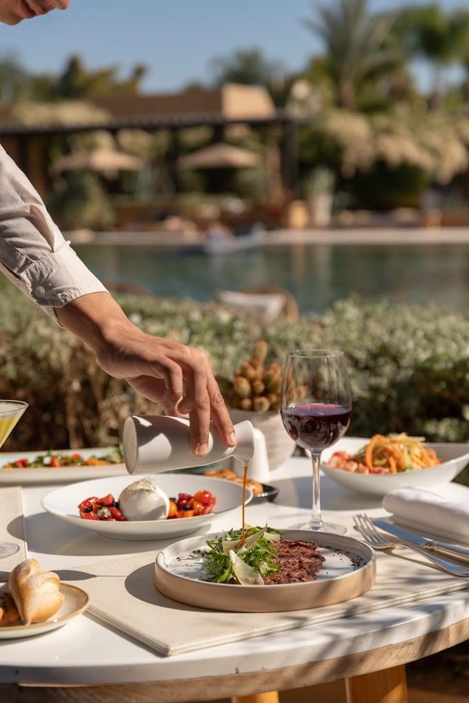 Plates served at the Pool Garden